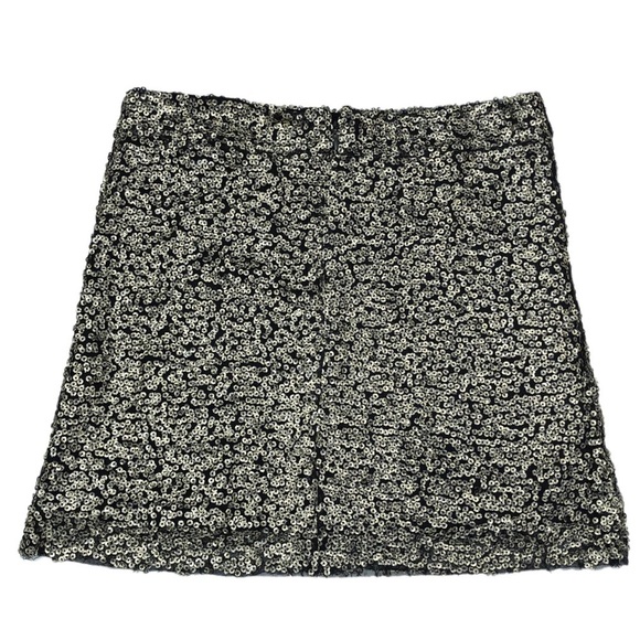 LF x Nature Rose Black & Matte Gold Sequin Mesh Zip Up Mini Skirt 8 - Picture 3 of 9